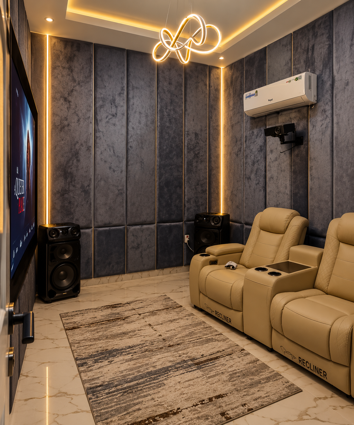 Verish Court private cinema with recliner seating
